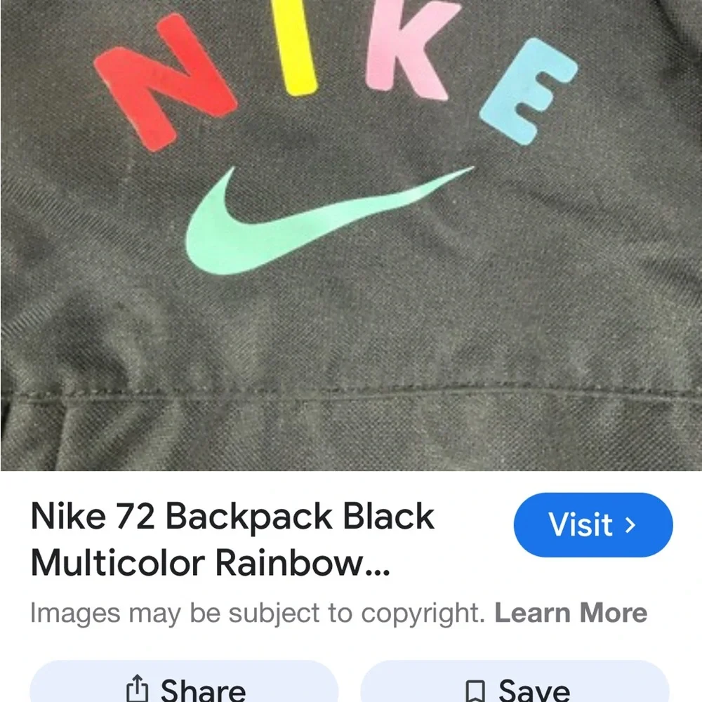 Nike Black Backpack with‎ Colorful Logo